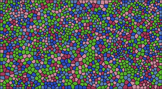 Blue green and pink mosaic stained glass pattern texture with geometric abstract colorful background