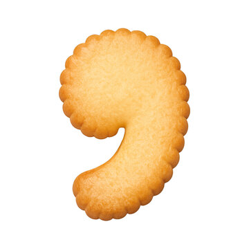 PNG Golden comma-shaped cookie delight.