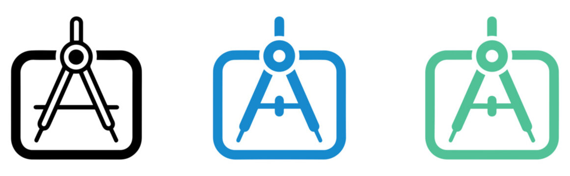 architect compass blueprint drawing icon