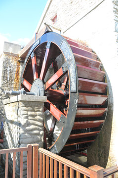 Wasserrad der Ballacregga Old Corn Mill in Laxey auf der Isle of Man.