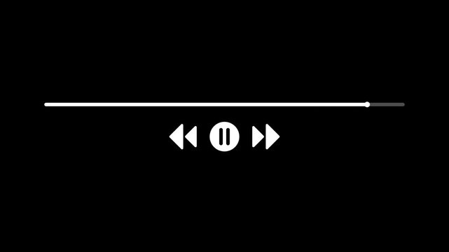 Simple animation of filling an empty line. Play seek bar animation with play pause buttons.
