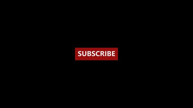 Pop up youtube subscribe icon button clicked animation, youtube button icon, subscribe button for animation in 4k subscribe button motion graphic with transparent background template in 4k
