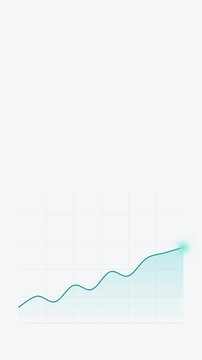 Motion graphics animated line graph drawing itself rising smoothly on clean background evoking modern elegance generative AI