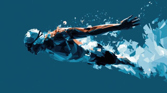 Illustration of Swimming In Action