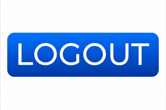 Modern logout button with blue gradient background and white text