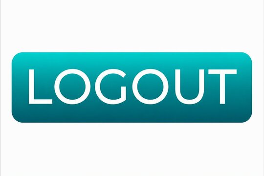 Modern logout button with glowing white text on teal gradient background