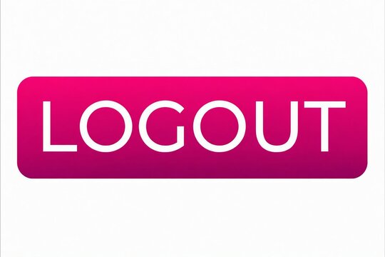 Modern pink logout button with white text on gradient background