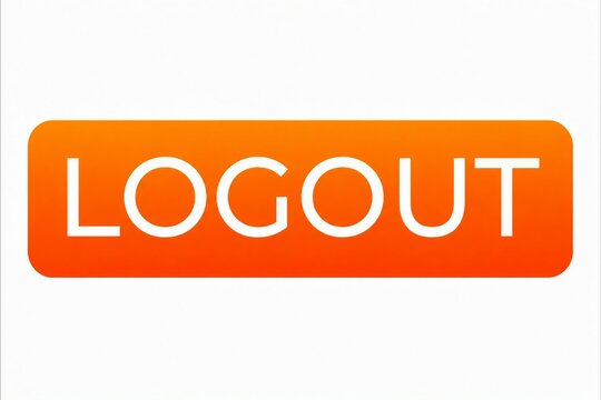 Modern logout button with gradient orange background and white text