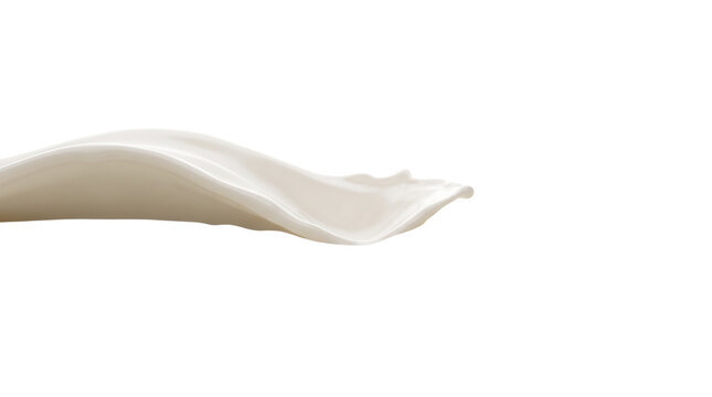 Dynamic milk splash with flowing liquid wave, creamy white dairy pour, fresh organic milk movement for food advertising isolated PNG with Transparent Background
