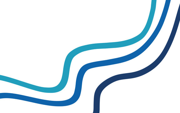 Abstract Blue Wave Background with Layered Wavy Shapes and Minimalist Design
