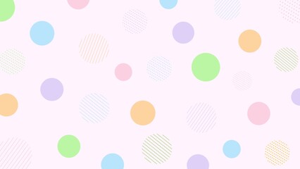 cute simple background featuring a colorful pastel polka dot pattern © yusu