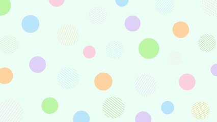 cute simple background featuring a colorful pastel polka dot pattern © yusu