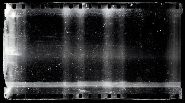 An old film texture with scratches, noise, and light leaks, similar to real transparent overlays in black and white. Dust and grain add to this distressed retro look, evoking the nostalgic feel of cla