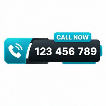 Modern call now button with phone number 123 456 789
