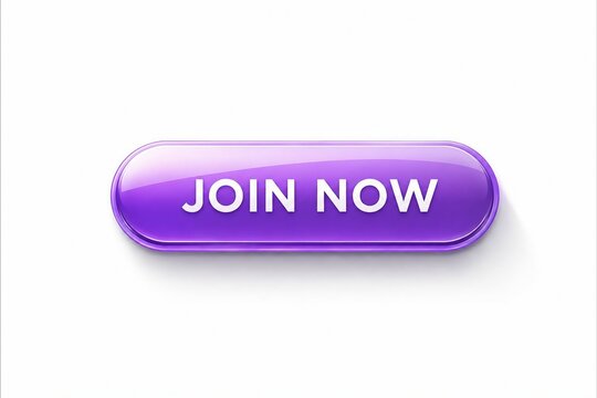 Modern purple glossy join now button with white text