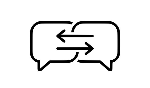 Two Way Communication Chat Arrows App Icon Outline Vector
