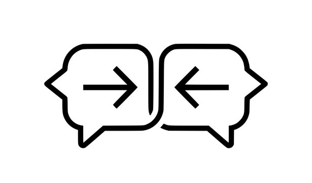 Bidirectional Communication App Icon Vector Set