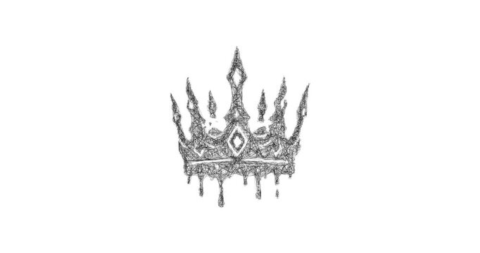 Sketch cursed crown icon animation - smooth progressive reveal