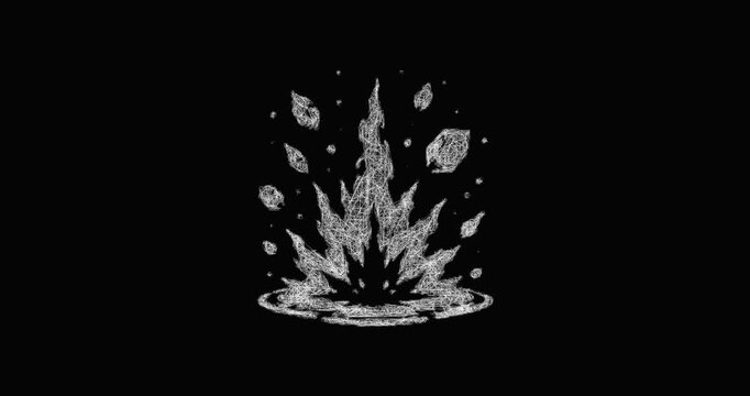 Sketch magic explosion icon animation - smooth progressive reveal