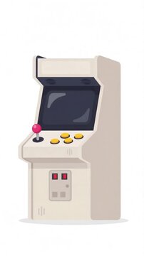 Retro style arcade video machine illustration in a studio environment from a front viewpoint