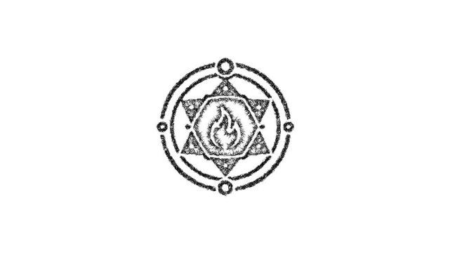 Sketch arcane magic icon animation - smooth progressive reveal