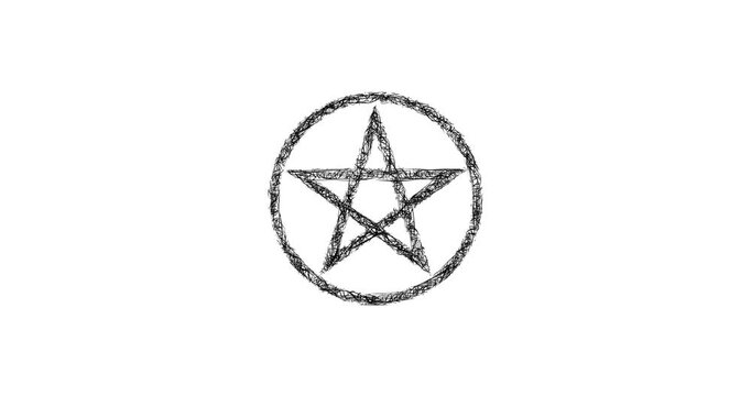 Sketch pentagram icon animation - smooth progressive reveal