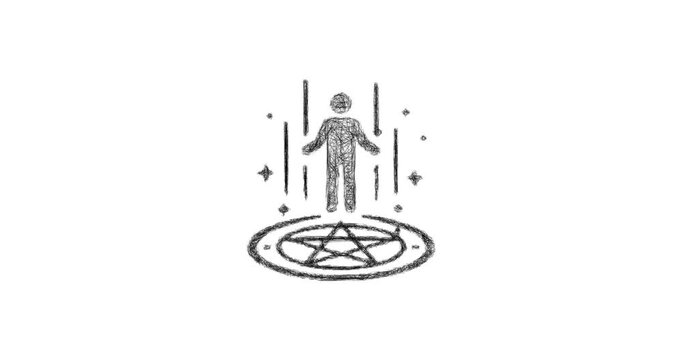 Sketch summoning icon animation - smooth progressive reveal