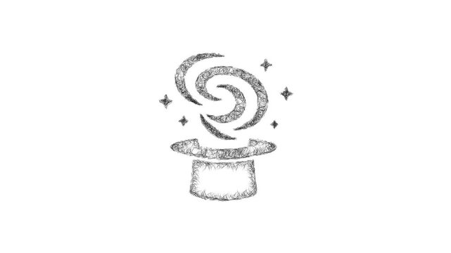 Sketch illusion magic icon animation - smooth progressive reveal