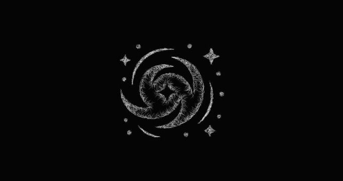Sketch arcane energy icon animation - smooth progressive reveal