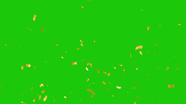 Gold confetti explosion on the green screen.