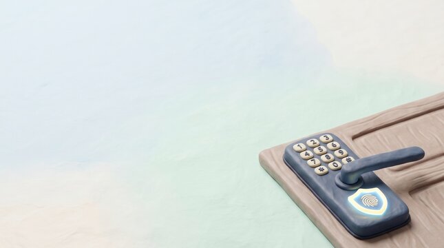 シールドで守られたデジタルドアロックと電子認証セキュリティ