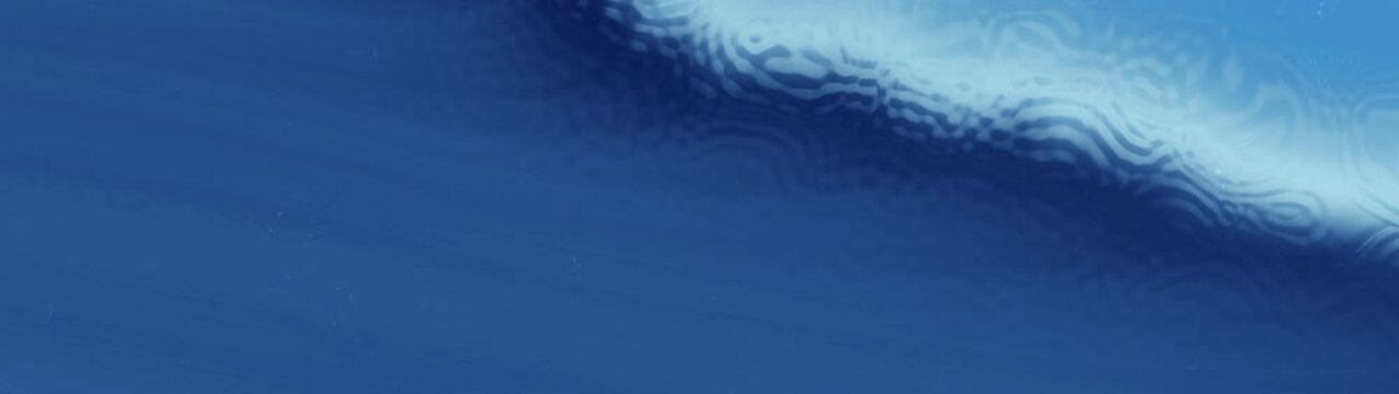 Abstract deep blue background with a soft luminous wave along the upper edge, blending navy, cobalt, and pale cyan tones. Modern minimalist composition with fluid texture, subtle depth, and generous c