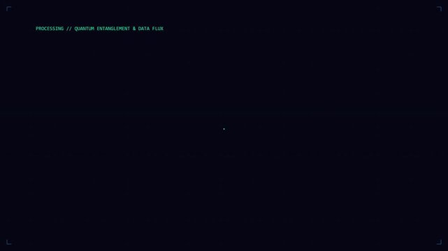 Quantum Computing HUD Screen showing Qubit Superposition and Entanglement Process