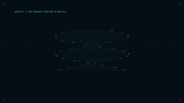 Medical HUD Interface with Biometric EKG Telemetry and DNA Sequence Analysis Graphics