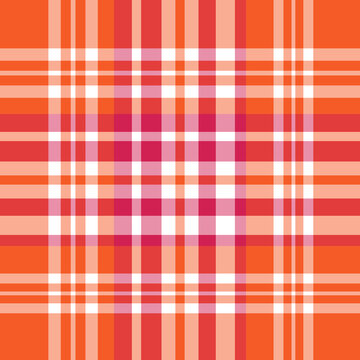 Bright Orange Tartan Seamless Fabric Texture