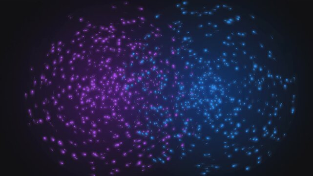 Swirling purple and blue neon particle light trails creating a dynamic motion video background effect design