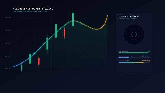 Algorithmic Quant Trading Chart Showing Real Time Financial Market Analysis Data Visualization UI
