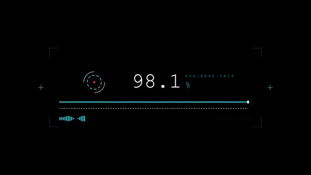 Digital radio frequency display interface with a minimalist dark theme.
