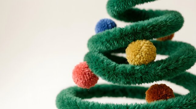 Abstract Christmas tree made of stacked shapes or macarons showing professional focus