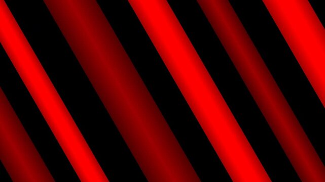 Red diagonal stripes on black background. Abstract glowing neon light lines pattern.
