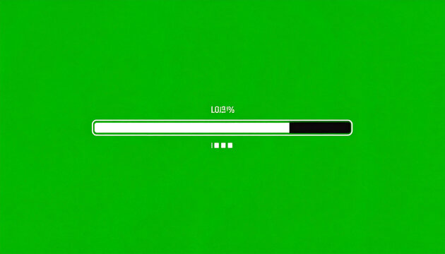 Green Screen Loading Bar with Percentage Indicator and Progress Animation for Digital Interface and Web Design Projects