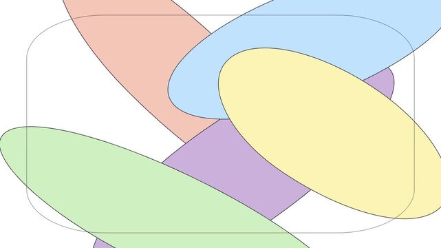 Seamless retro abstract ellipses moving in continuous looping motion