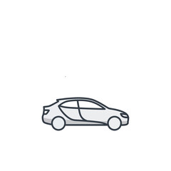 Fototapeta premium Minimalist Side View Car Vector Graphic Icon