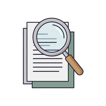 Magnifying Glass Over Documents