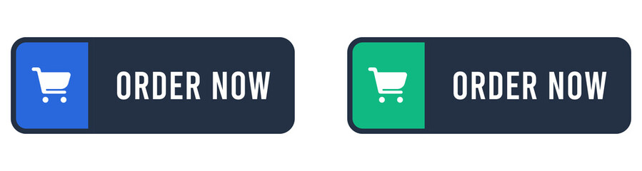 Blue and Green Order Now Ecommerce Button Set Isolated on Transparent Background © enamulhaque200
