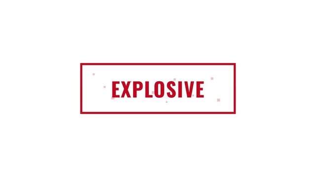 Minimalist explosive text labels with floating particles animated