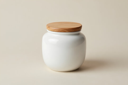 164 Ceramic jar cosmetic cream packaging minimal mockup