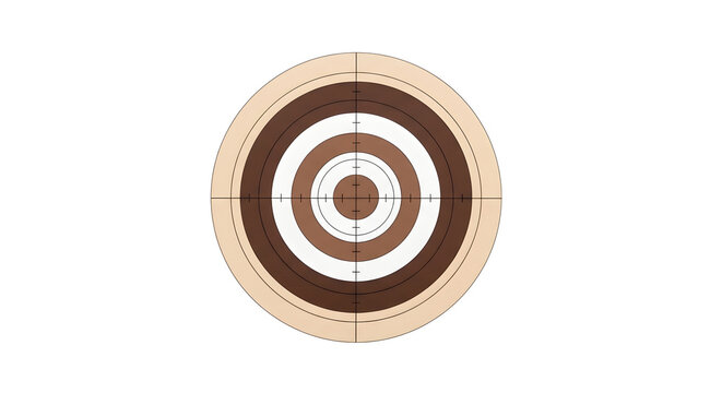 Concentric circles target with crosshairs for archery practice