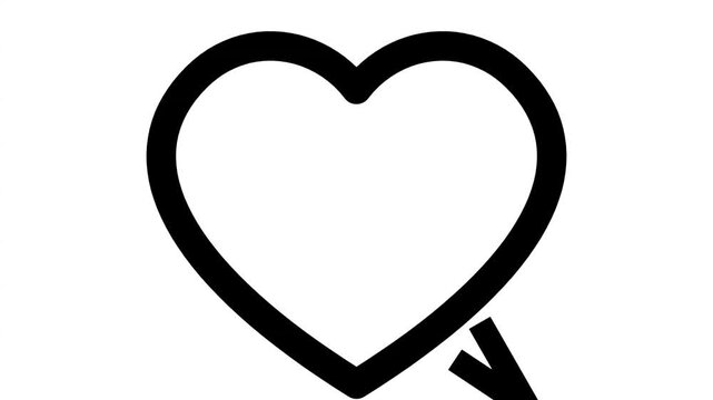 Three identical heart shaped speech bubble icons set with illustration