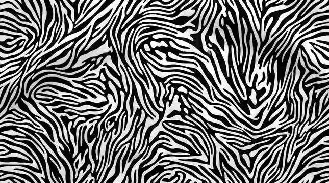 seamless black and white zebra skin print background abstract animal texture pattern design for fashion fabric textile art and graphic background